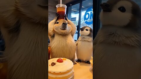 Cute penguin with capybara 😍❤️