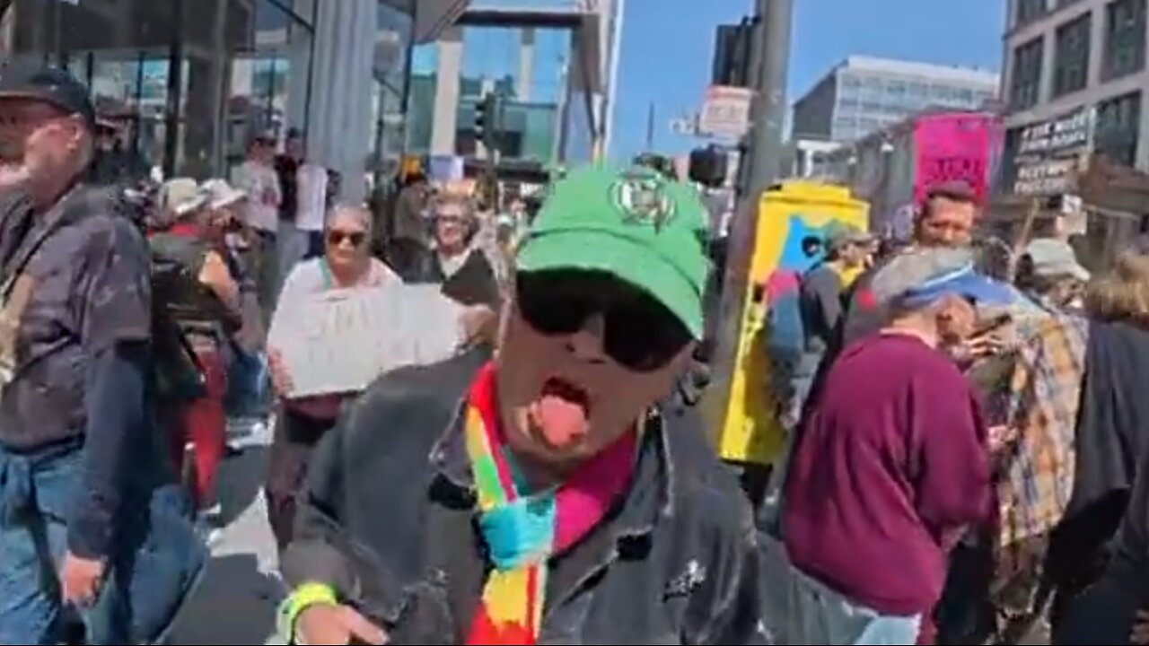 Going to the "Tesla Takedown" in a DOGE t-shirt and MAGA Hat -California