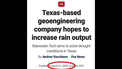 Texas was cloud seeding before the flood...