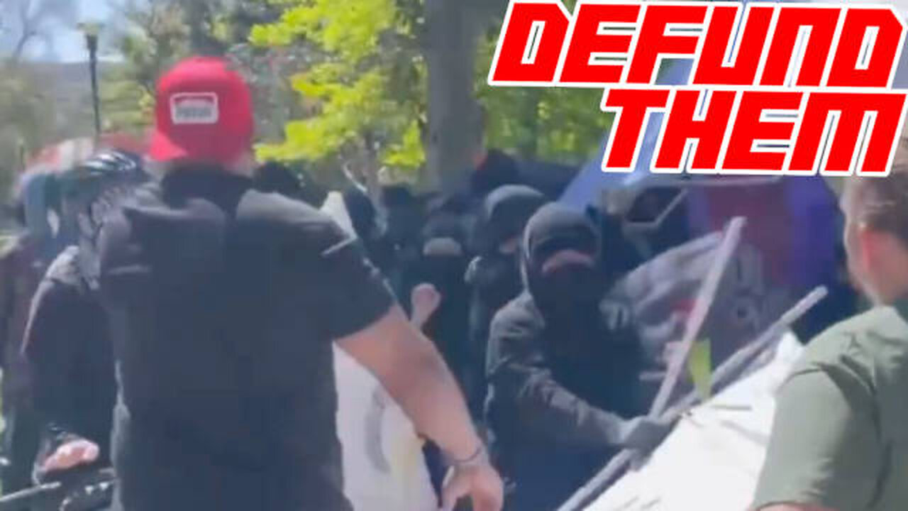 Officer Tatum Starts Beating Up Antifa Chicks & College Cops Stop Him