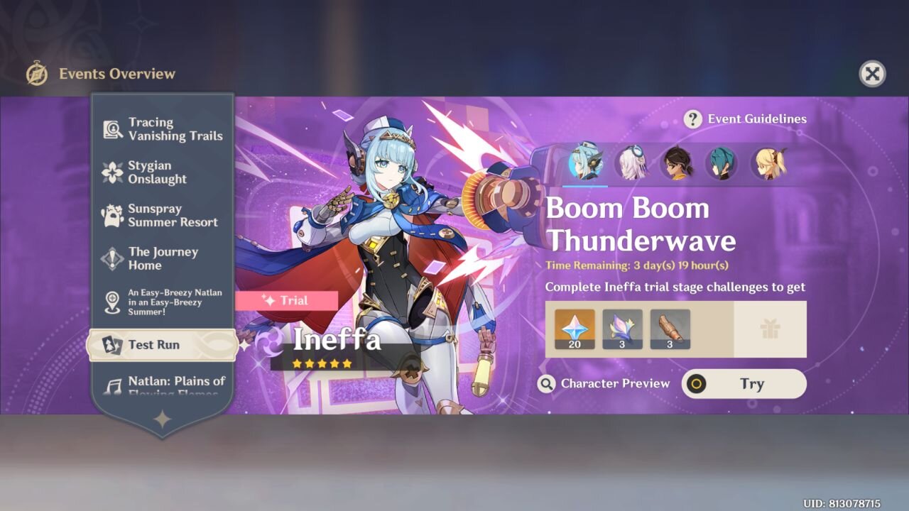Featured Trial: Boom Boom Thunderwave – Ineffa - Genshin Impact - Version 5.8