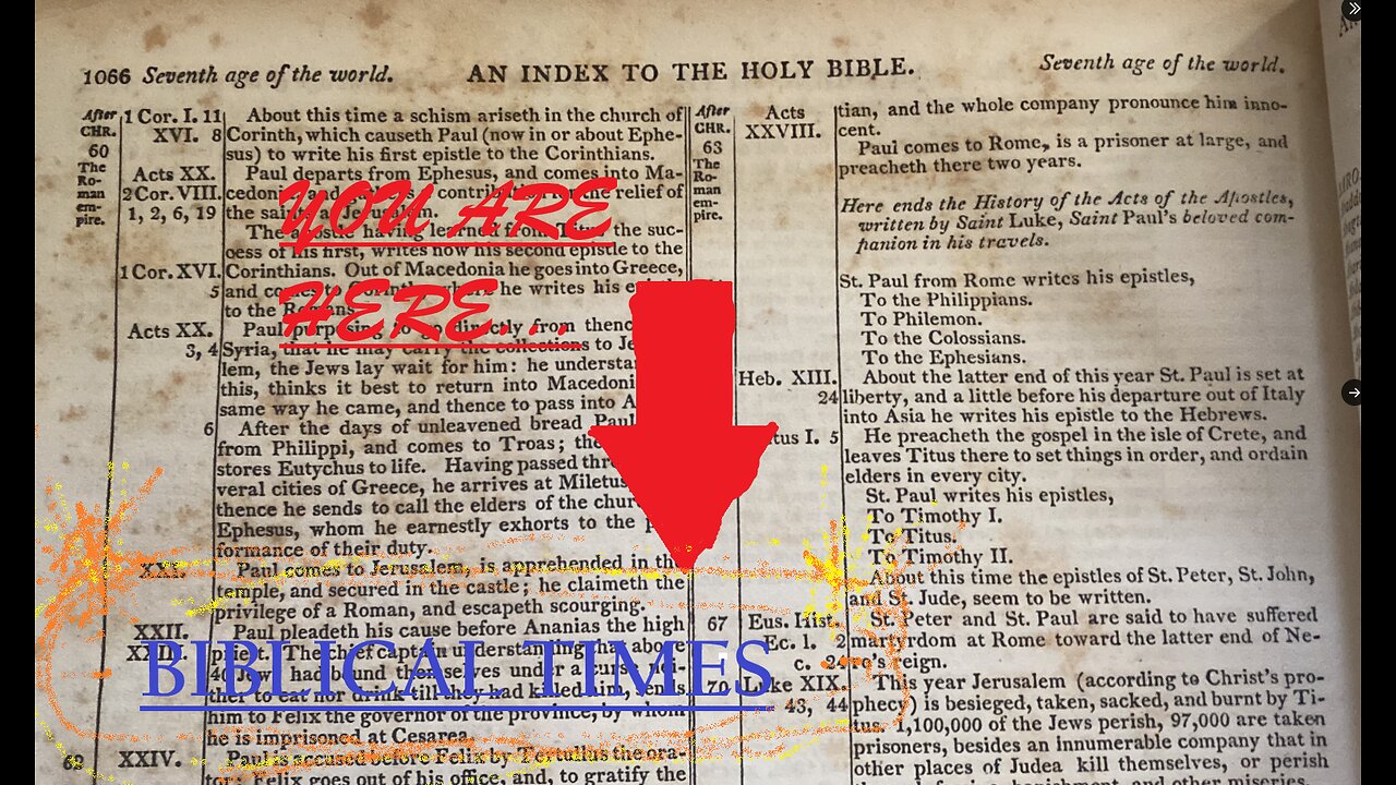 YOU ARE HERE --->>>BIBLICAL TIMES