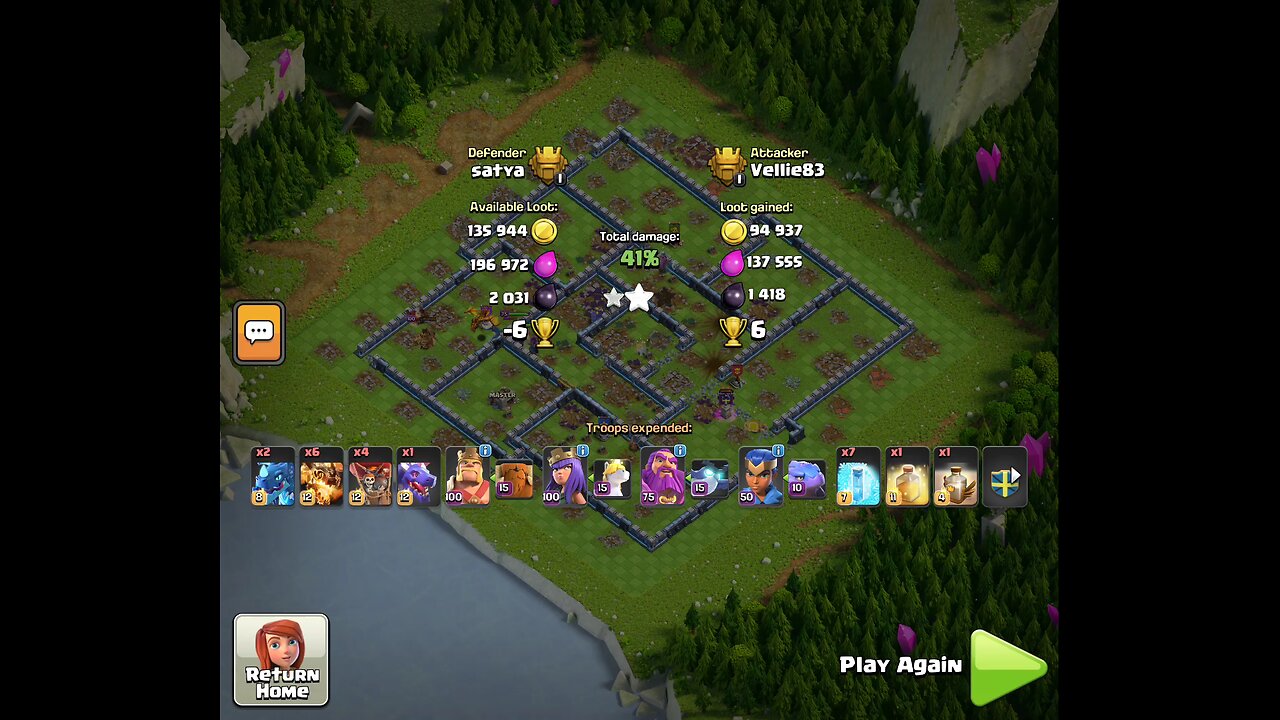 3 star attack in Clash of Clans.