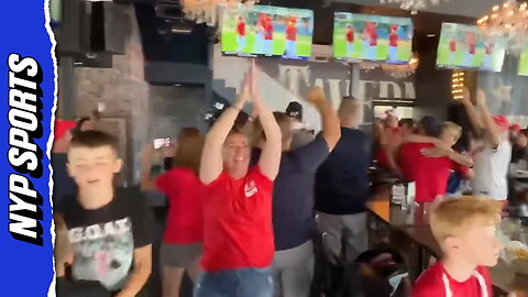 St. James–Smithtown fans celebrate win over Connecticut in LLWS Metro Region tournament