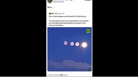 Four MOONS appear over Russia's St Petersburg ~ RT