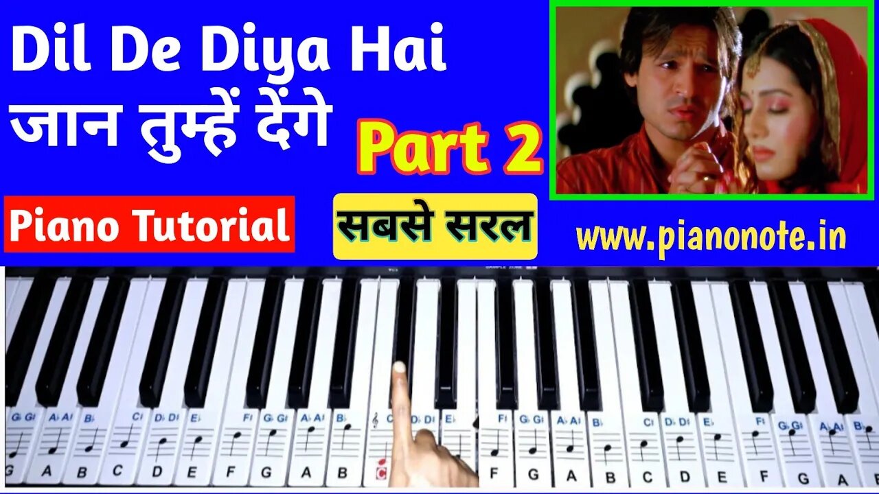 Dil De Diya Hai Piano Tutorial Part 2 (Masti) | Julius Murmu Keyboard