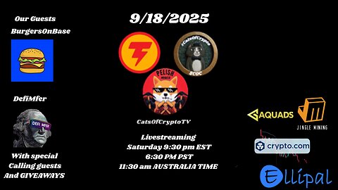 CatsOfCryptoTV Live withBurgersOnBase & DefiMfer sponsored by #JingleMining
