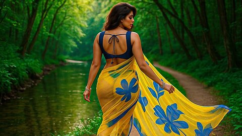Village Girl Enjoying Forest Walk 🌾 _ Beautiful Village Girl Walking in jungle 🌸 _ Nature