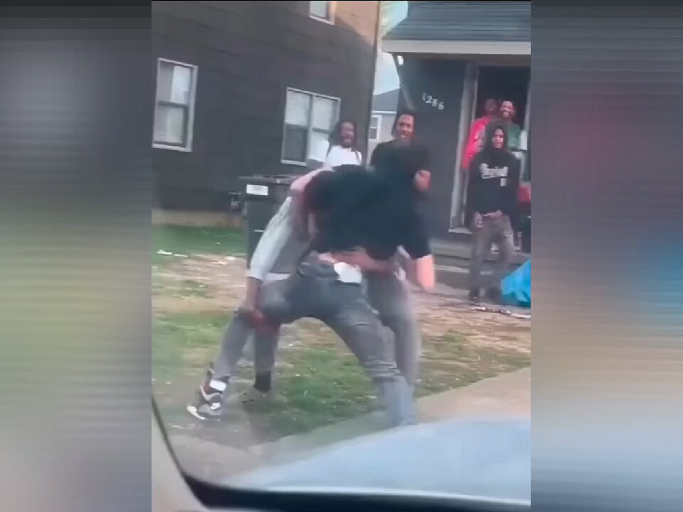 Dude Knocked Out A Guy That Was Getting The Best Of His Homie During A Fade