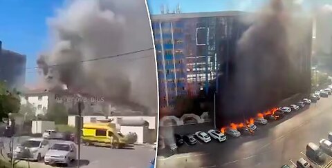 Russia’s Novorossiysk city under heavy drone attack_ Buildings and cars are burning
