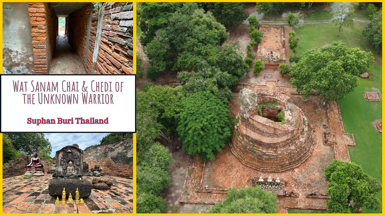 Wat Sanam Chai & Chedi of the Unknown Warrior - Suphan Buri Thailand 2025 - With Drone Footage