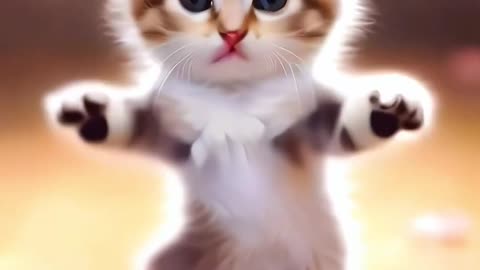The cat dances