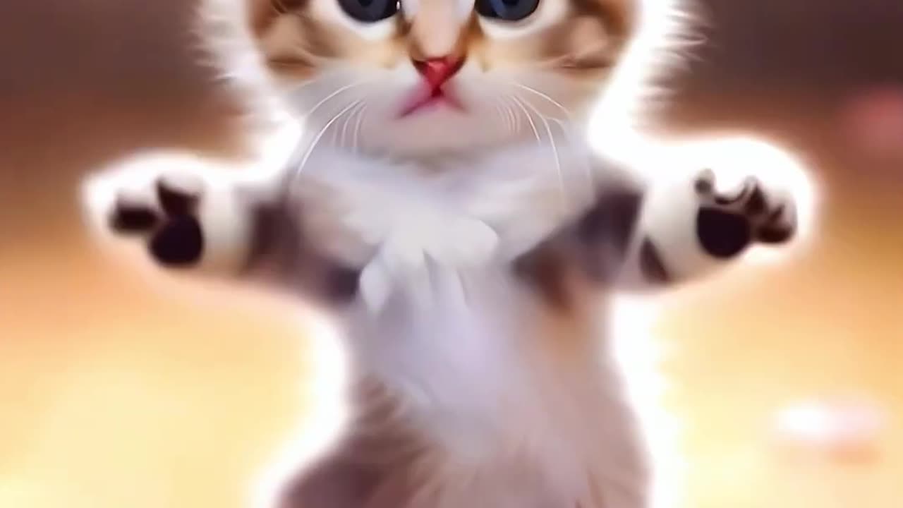 The cat dances