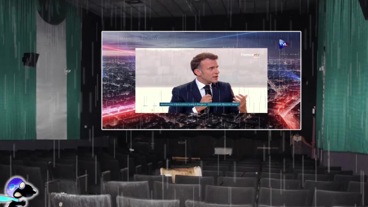 MACRON parle dans son bocal pendant que le Titanic de la République Satanique coule