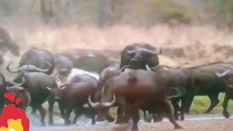 Buffaloes Gather to Drink — Then THIS Happens at the Waterhole! 😱💦”