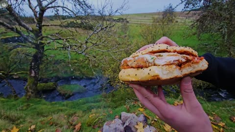 A Giant Chicken Parm Sandwich, only a few people can eat the whole thing. ASMR Outdoor Cooking.