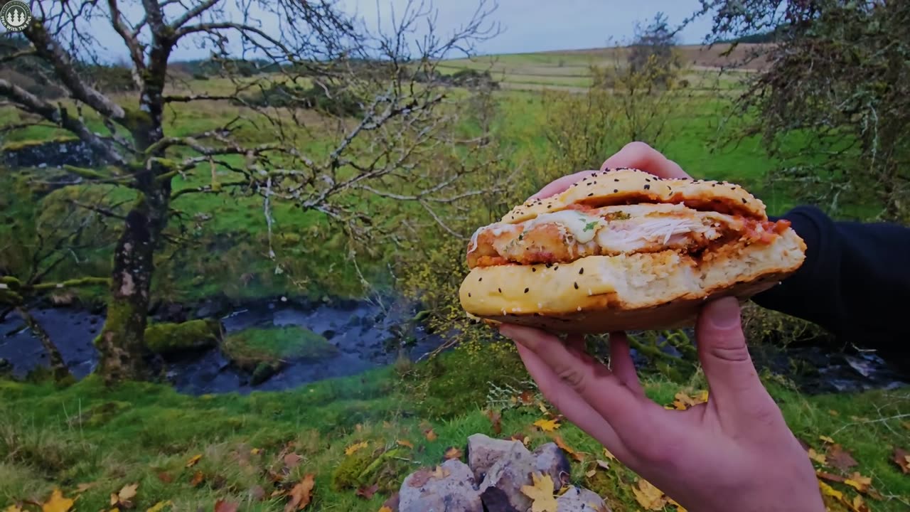 A Giant Chicken Parm Sandwich, only a few people can eat the whole thing. ASMR Outdoor Cooking.