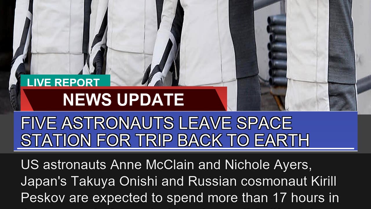 Five Astronauts Leave Space Station for Trip Back