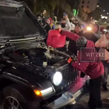 A mob in Los Angeles burned their hair and eyelashes while playing third-world games on the street.