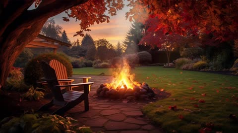 Backyard Fire in Fall