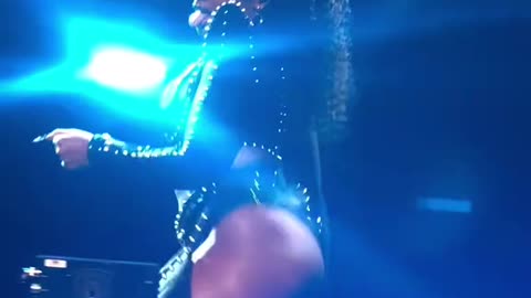 Megan twerking on stage.