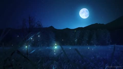 Relaxing Sleep Music and Night Nature Sounds: Soft Crickets, Beautiful Piano, Deep Sleep Music