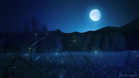 Relaxing Sleep Music and Night Nature Sounds: Soft Crickets, Beautiful Piano, Deep Sleep Music