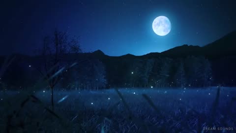 Relaxing Sleep Music and Night Nature Sounds: Soft Crickets, Beautiful Piano, Deep Sleep Music