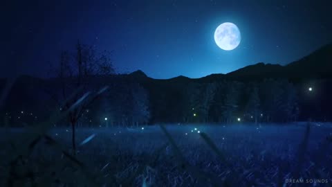 Relaxing Sleep Music and Night Nature Sounds: Soft Crickets, Beautiful Piano, Deep Sleep Music
