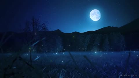 Relaxing Sleep Music and Night Nature Sounds: Soft Crickets, Beautiful Piano, Deep Sleep Music