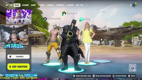 Sith_surgeon - Family Friendly Fortnite Live Stream. Community Customs!