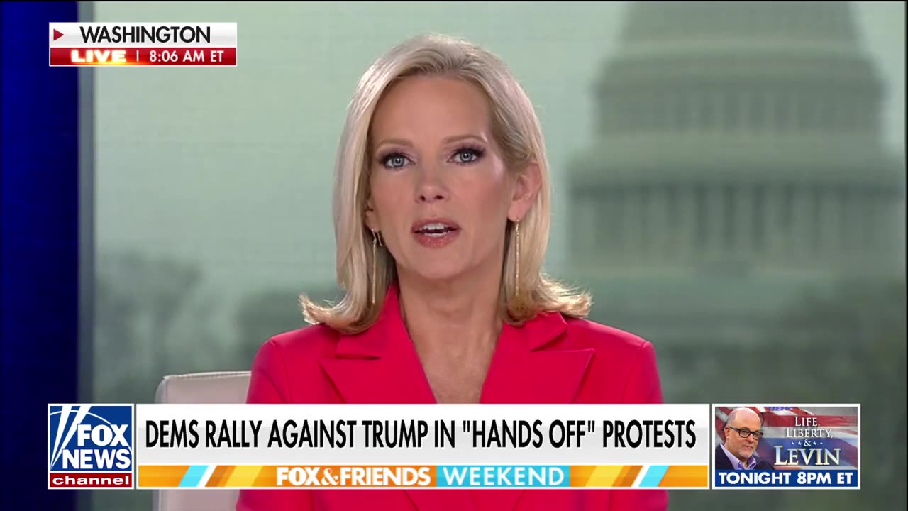 Dems rally against Trump in 'Hands off' protest of the president's policies