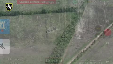 Ukrainian Tank Firing On Russian Positions in the Treeline