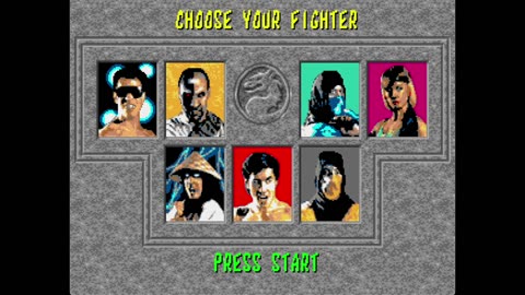 Mortal Kombat (Sega Genesis) – Choose Your Fighter Character Select Screen (1992)