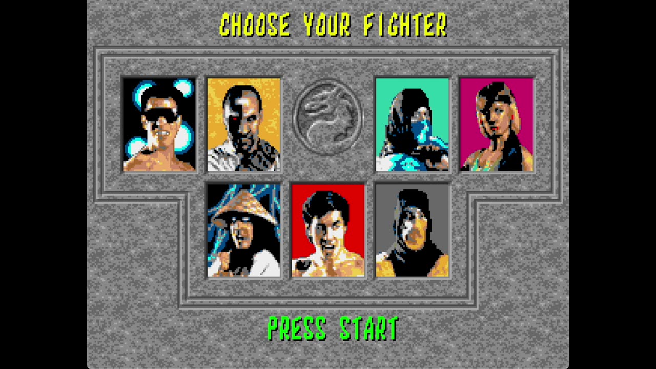 Mortal Kombat (Sega Genesis) – Choose Your Fighter Character Select Screen (1992)