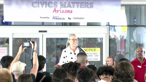 2-5 AZ Governor Katie Hobbs speaking at "CIVIC MATTERS PROGRAM".