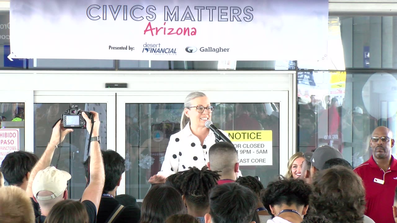 2-5 AZ Governor Katie Hobbs speaking at "CIVIC MATTERS PROGRAM".