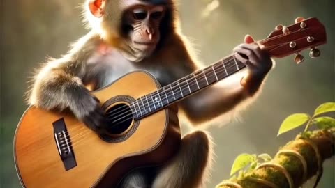 Monkey 🐒 play Guitar 🎸#fypシ #fyp #ai #guitar