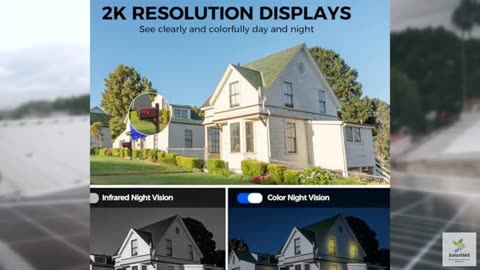 LITYMOL Solar Security Cameras Wireless Outdoor, 2K 360° View Cameras for Home S