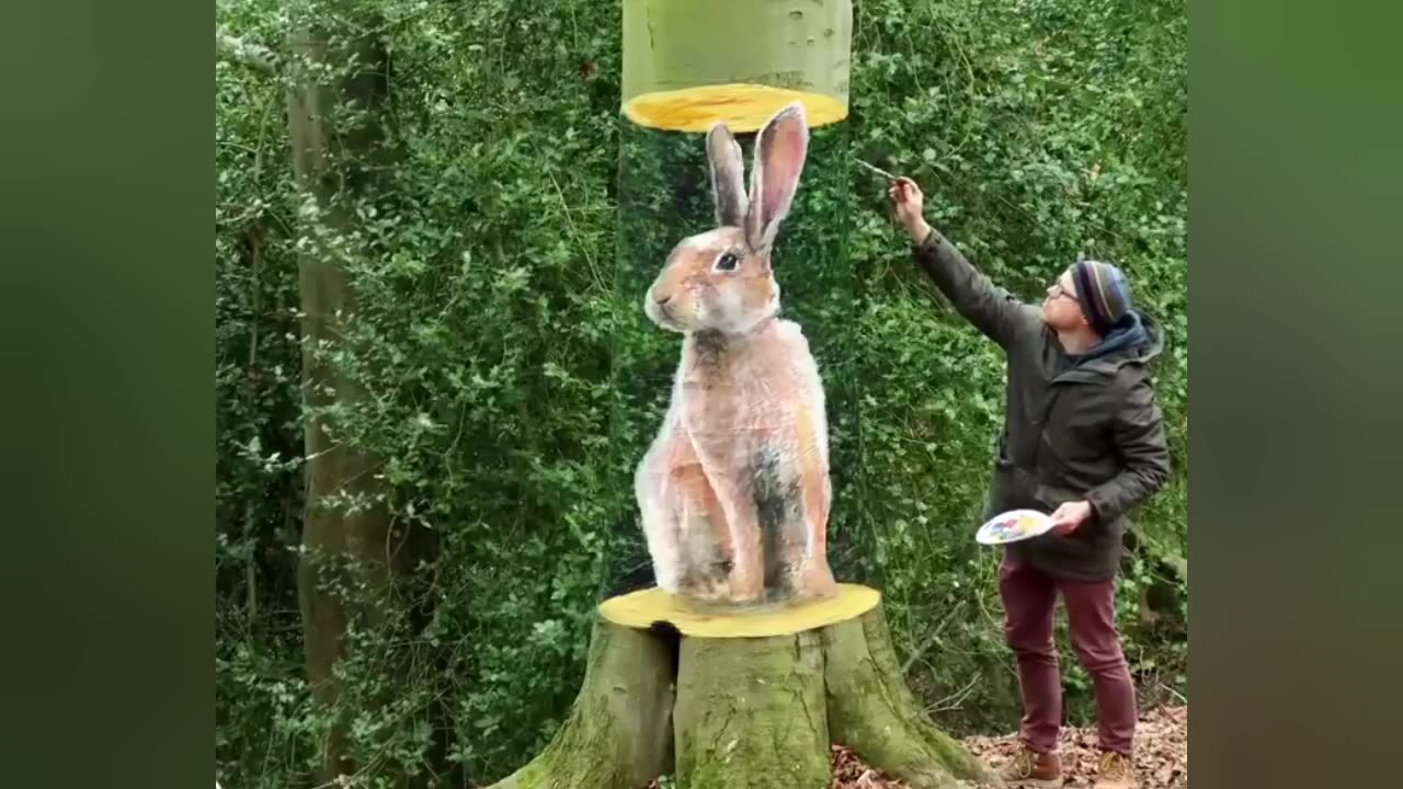 Easy 3D Tree Painting Illusion & Trick Art.