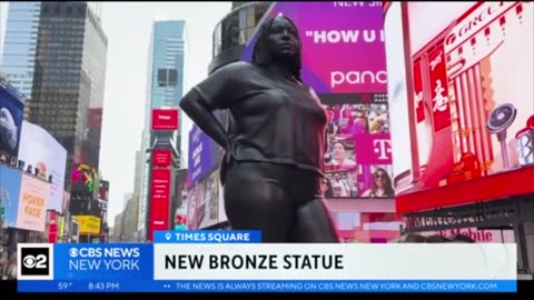 Artist Mocks BW With 12 Foot Statue of Obese BW In Times Square