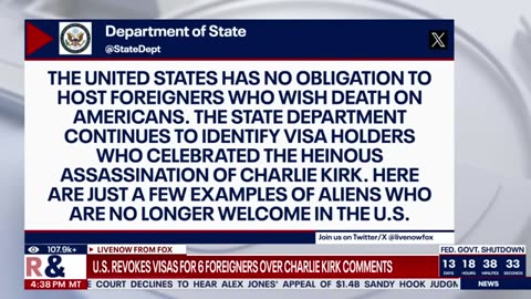 Visas revoked over Charlie Kirk comments