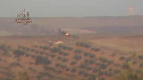 Syrian War Fan ash Shamali, N. Hama, Konkurs, vs. T-72, hit (Ahrar al Sham) 2013.05.30