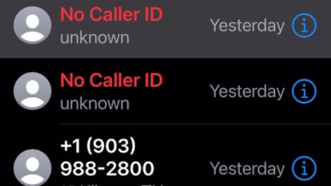 I am unable to call “No Caller ID” back.
