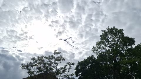 "Clouds"(not real, fake)blocking the direct light from the white sun(blue hue) and yellow sun 6/1 4:35pm