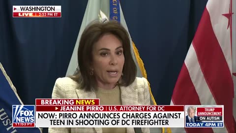 US Attorney for DC Jeanine Pirro after teen allegedly shot an off-duty firefighter: