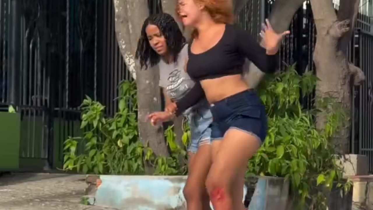 The dog bit her