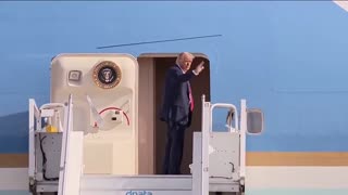 President Donald J. Trump boards Air Force One to return to Washington DC after a very successful NATO Summit in The Hague, Netherlands