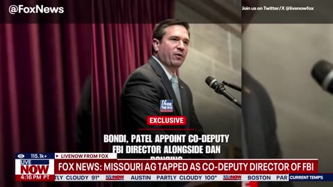 BOOM💥 AG Andrew Bailey appointed FBI co-deputy director alongside Dan Bongino