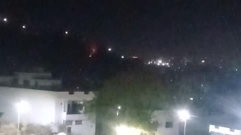 Mysterious fire on mountain